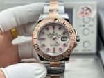 Rolex Yacht-Master 40mm 3235 Movement TT Rose Gold Strap Pink Gem Markers Watch